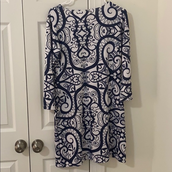 Michelle Parisou blue and white dress - Picture 3 of 4